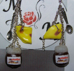 boucles d'oreilles crèpes et pot de nutella PENDANTE