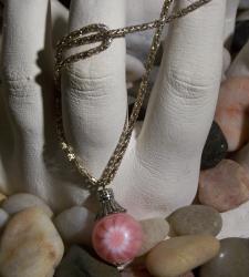 Collier perle millfiori rose