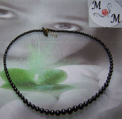 collier en hématite gris anthracite