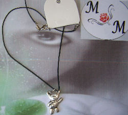 collier enfant ourson métal argenté