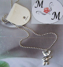 collier enfant ourson métal argenté