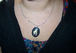 pendentif camée rose bleu pour collier