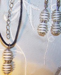 Parure cages blanches cristal de bohème