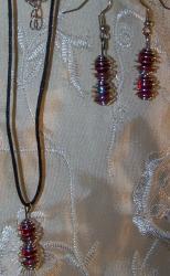 Parure cages perles rondes rouges