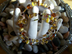bracelet spiral perles verre et cristal